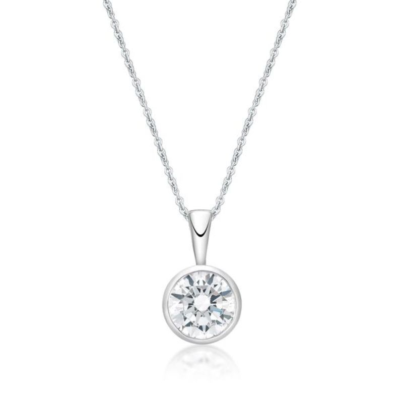 Picture of APRIL           , 5mm BEZEL PENDANT with CHAIN